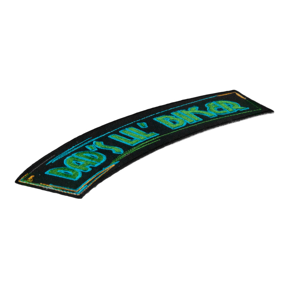 Dad's Lil' Biker Embroidered Rocker Patch, Kids Rocker Patches — detail view 1
