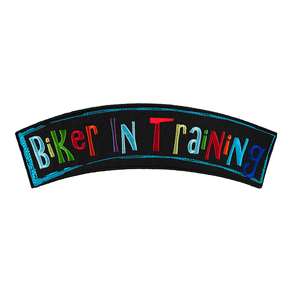 Biker In Training Embroidered Rocker Patch, Kids Rocker Patches — product image
