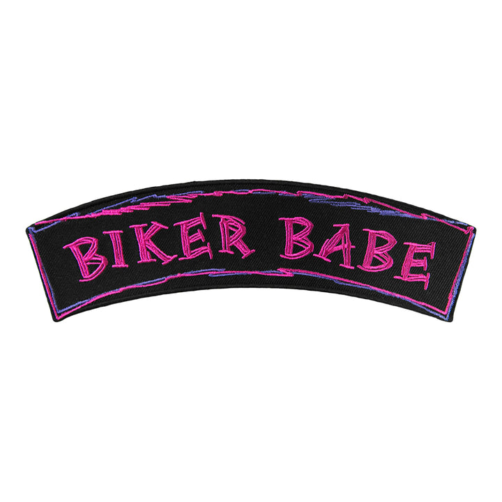 Biker Babe Pink &amp; Purple Rocker Patch, Kids Rocker Patches — product image