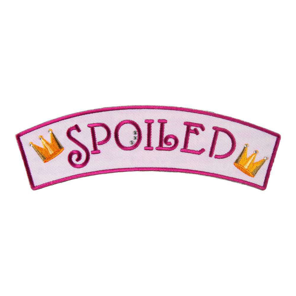 Spoiled Pink Rhinestone Rocker Patch, Kids Rocker Patches — product image