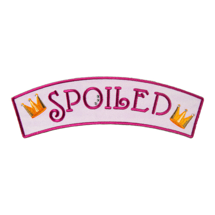Spoiled Pink Rhinestone Rocker Patch, Kids Rocker Patches — product image