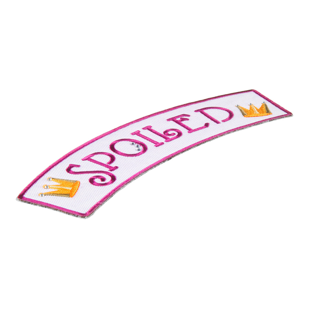 Spoiled Pink Rhinestone Rocker Patch, Kids Rocker Patches — detail view 1