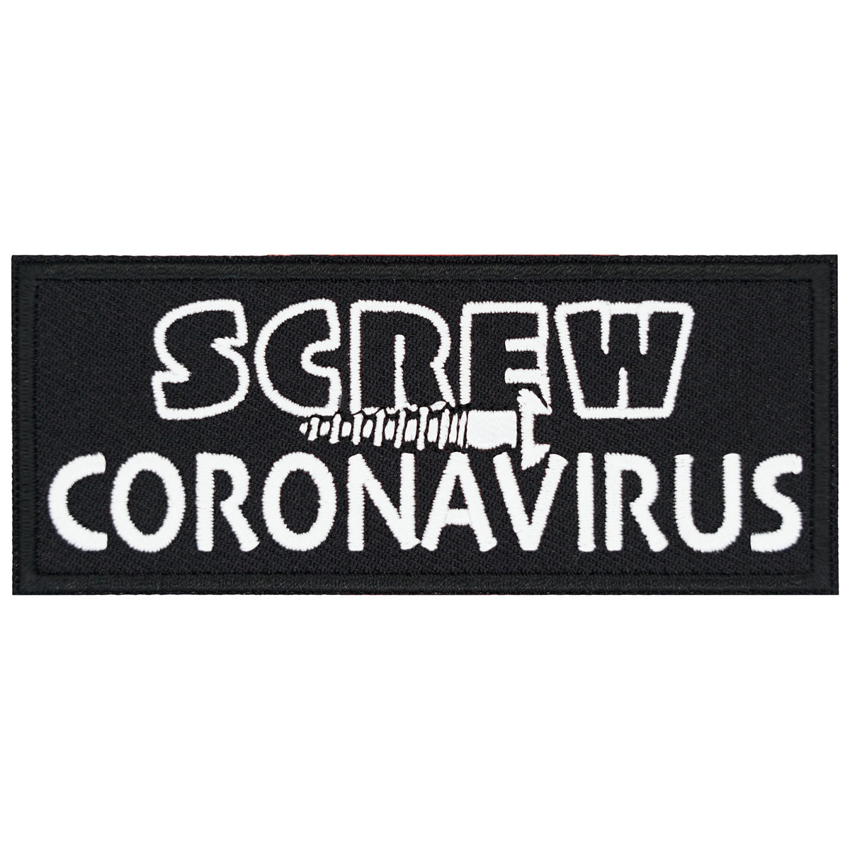 Screw Coronavirus Black & White Patch, Covid-19 Patches — product image