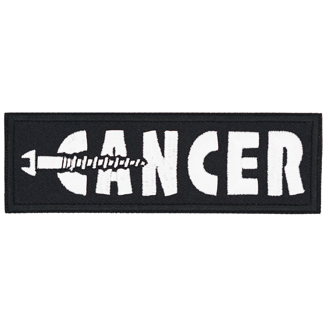 Screw Cancer Black &amp; White Patch, Fight Cancer Patches — product image