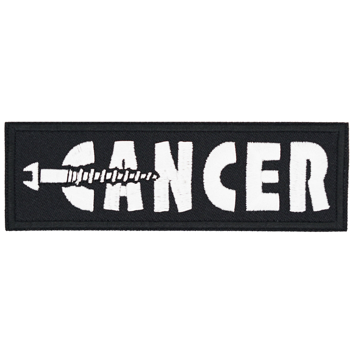Screw Cancer Black & White Patch, Fight Cancer Patches — product image