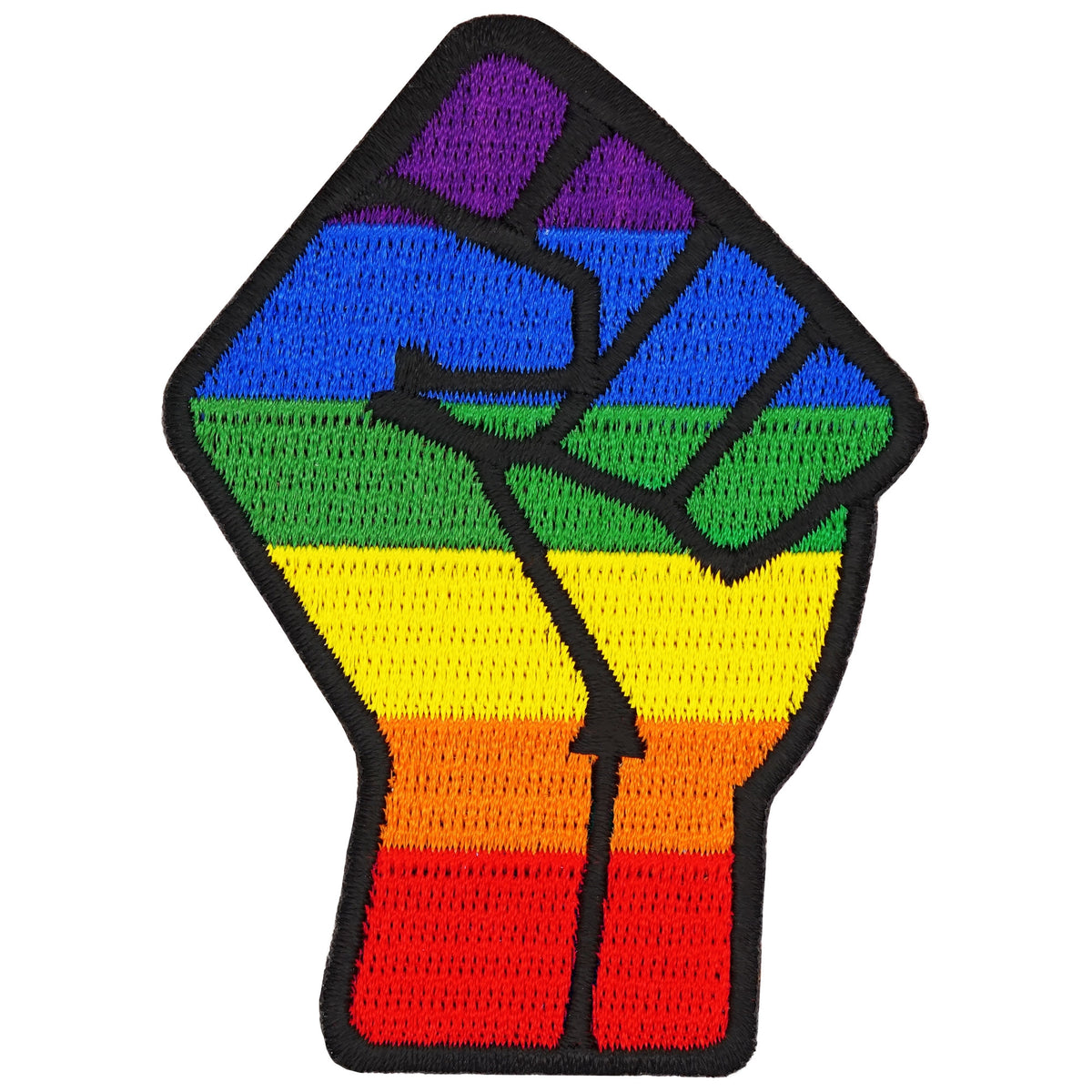 Raised Fist Rainbow Awareness Patch, LGBT Pride Patches — product image