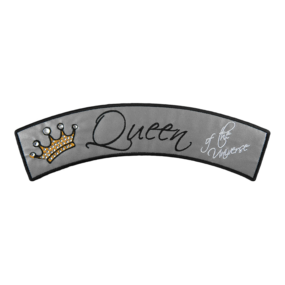 Reflective Queen of Universe Rocker Patch, Ladies Rocker Patches — product image