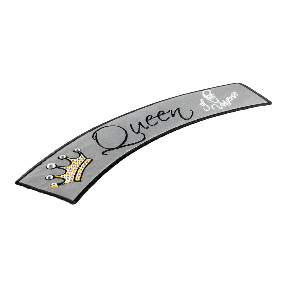 Reflective Queen of Universe Rocker Patch, Ladies Rocker Patches — detail view 1