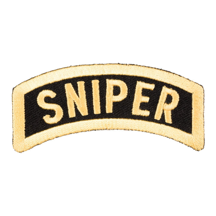 Black &amp; Yellow Sniper Rocker Tab Patch, Military Uniform Patches — product image