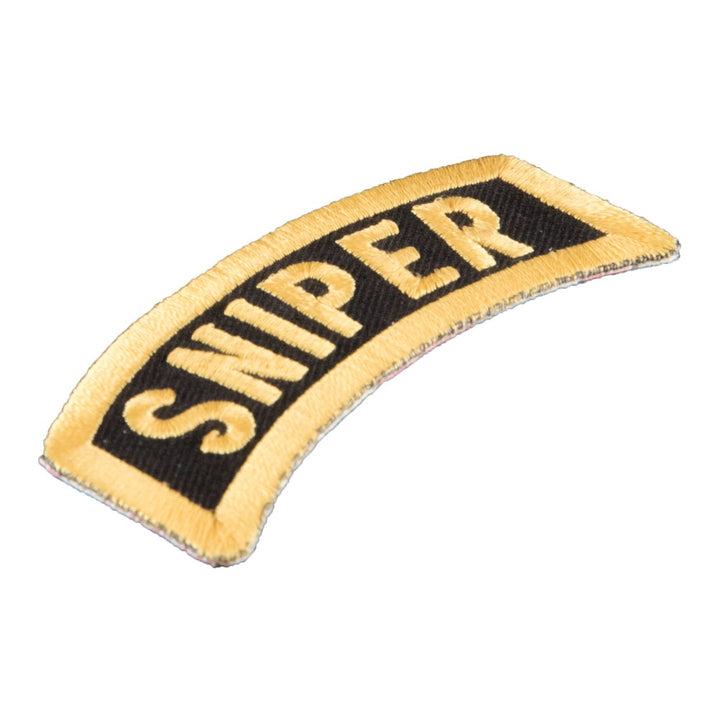 Black &amp; Yellow Sniper Rocker Tab Patch, Military Uniform Patches — detail view 2