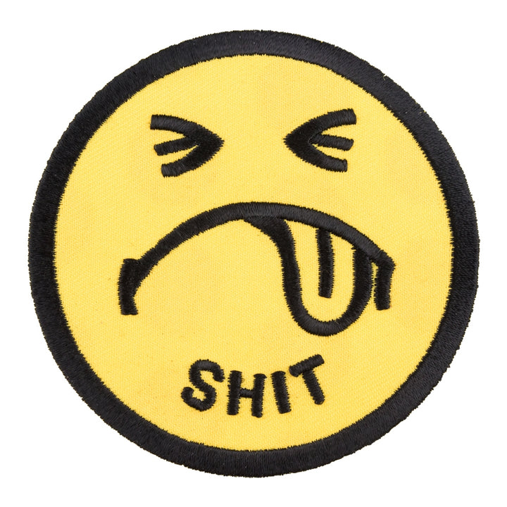 Shit Frowning Face Patch, Smiley Face Patches — product image