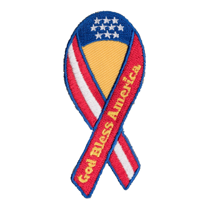 God Bless America U.S. Flag Ribbon Patch, Patriotic Patches — product image