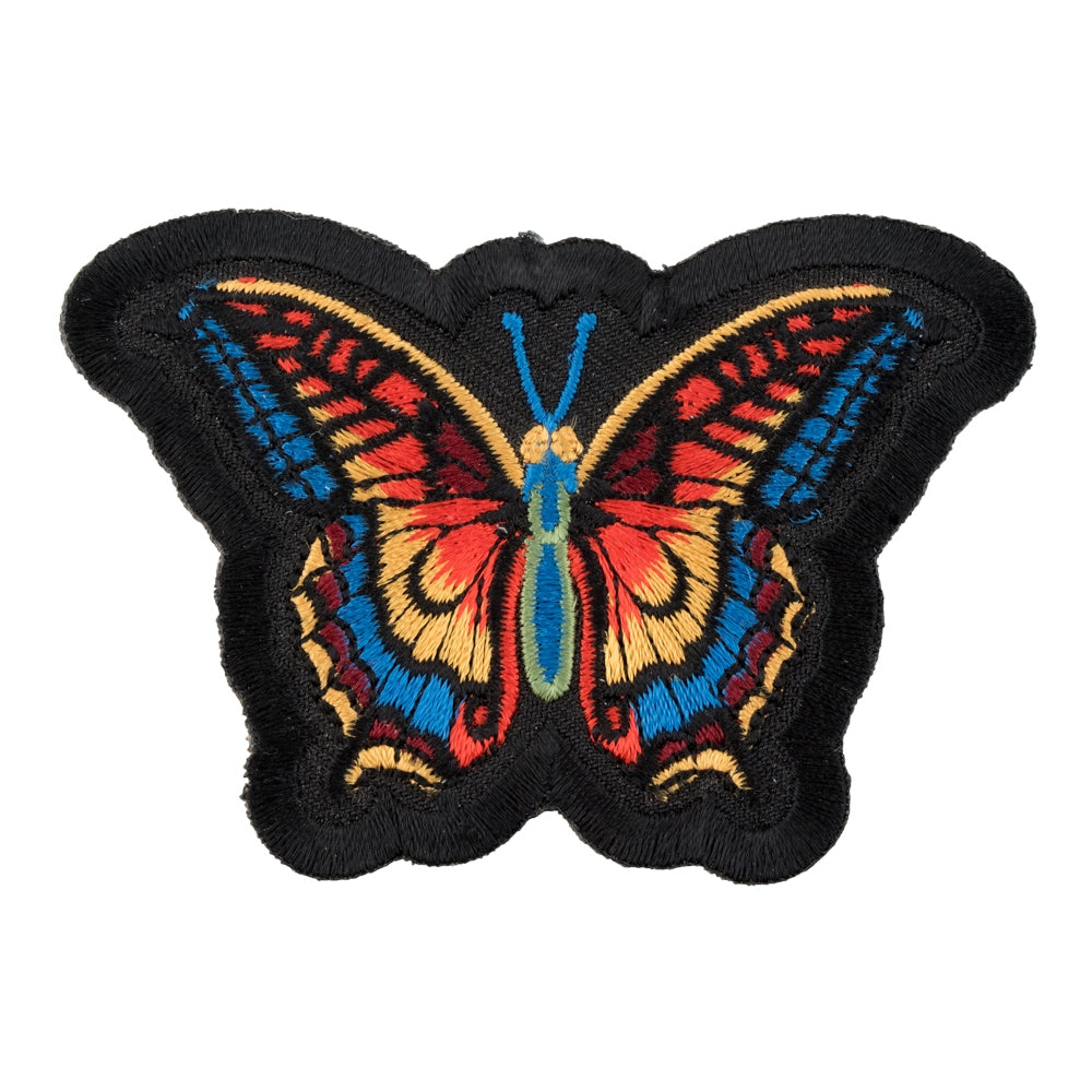 Rainbow & Black Butterfly Patch, Ladies Biker Patches — product image