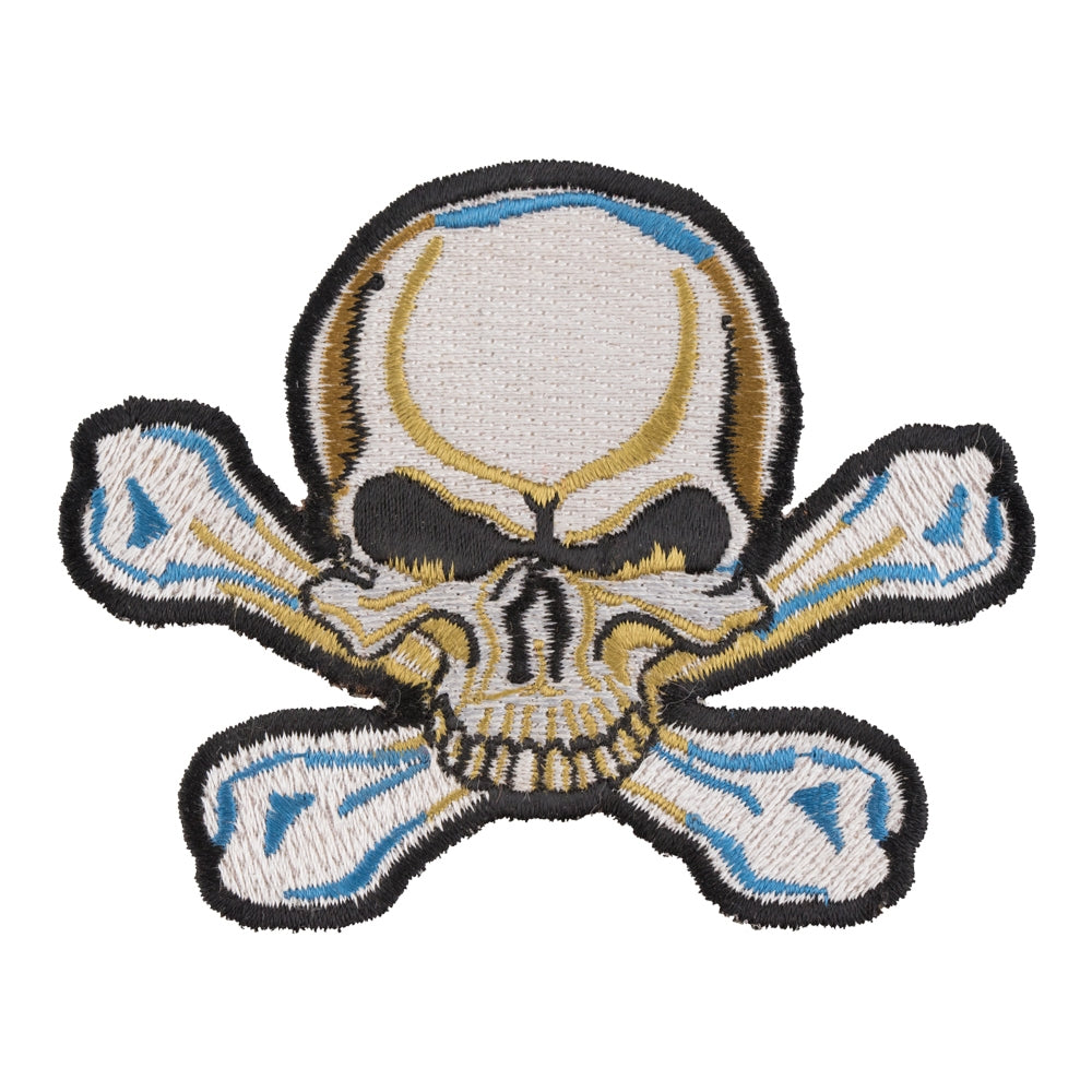 Blue & White Skull Patch, Skull & Crossbones Patches — product image