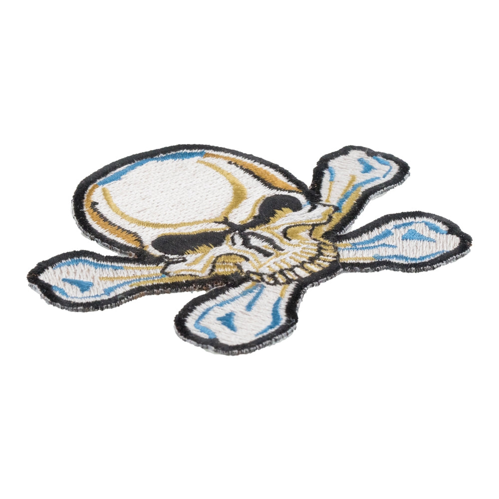 Blue & White Skull Patch, Skull & Crossbones Patches — detail view 1