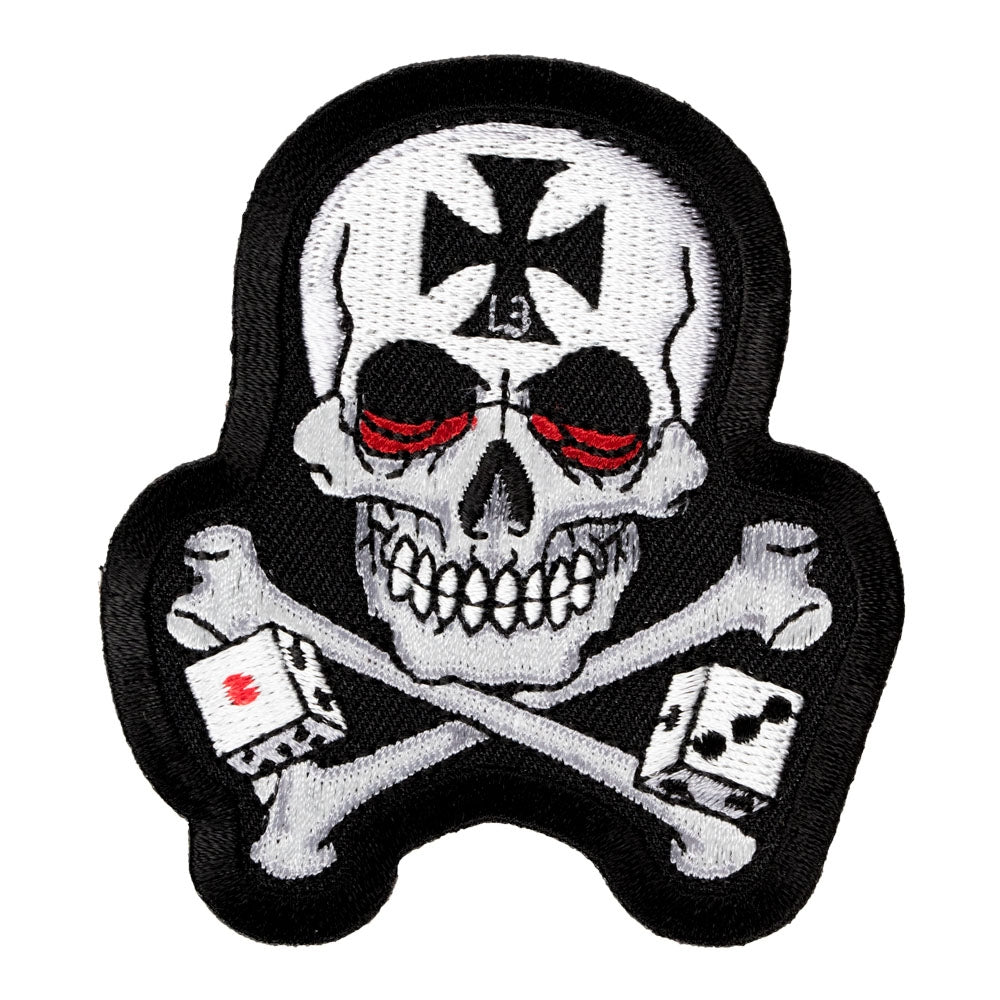 Skull & Crossbones With Dice Patch, Skull Patches — product image