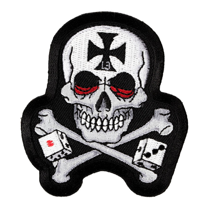 Skull &amp; Crossbones With Dice Patch, Skull Patches — product image