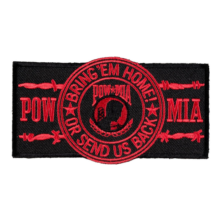 POW Red Barbed Wire Patch, POW MIA Patches — product image