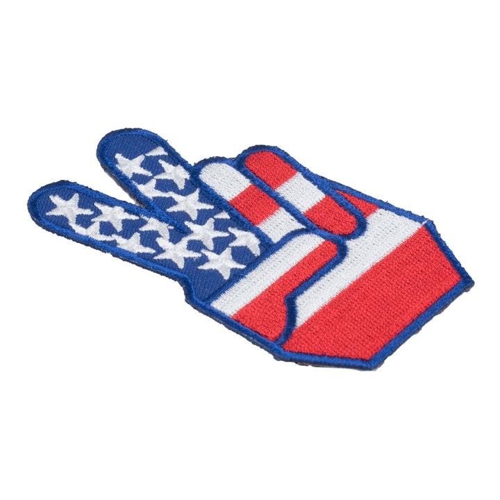 American Flag Peace Fingers Patch, Patriotic Patches — detail view 2