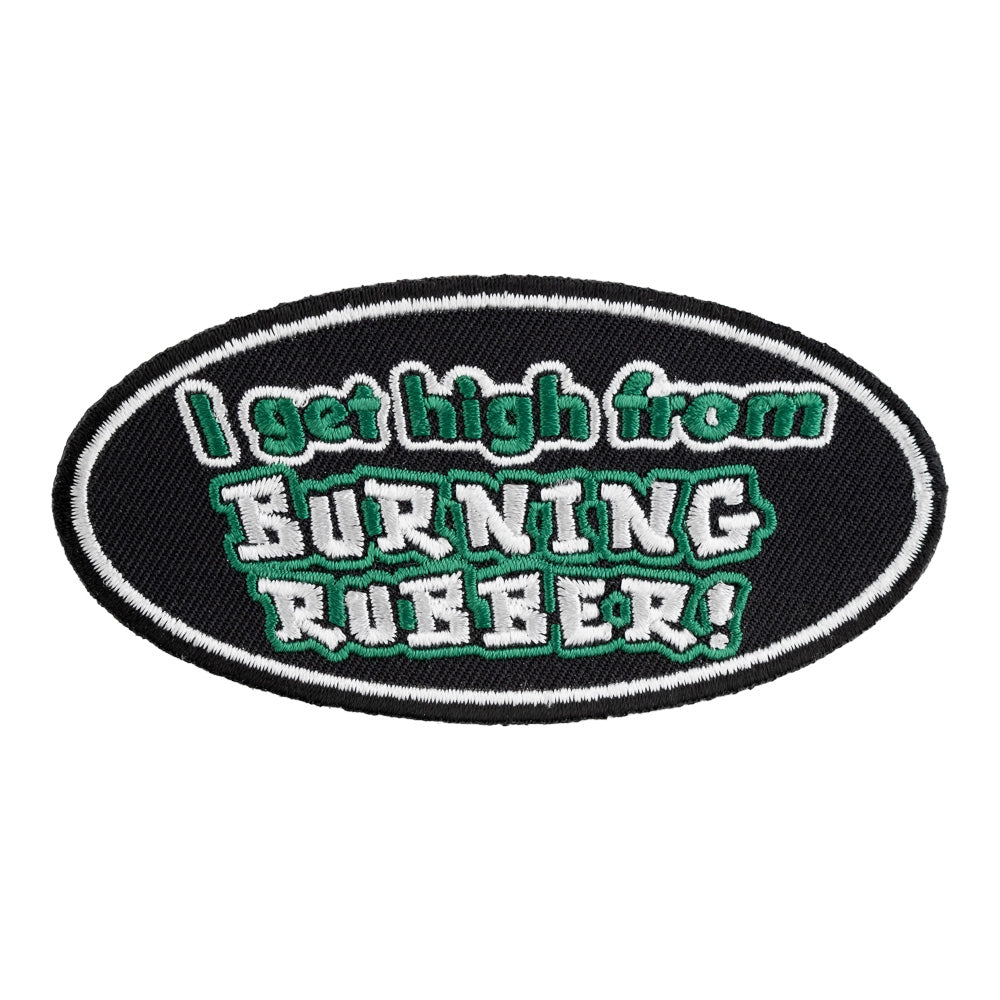 I Get High From Burning Rubber Patch, Biker Patches — product image