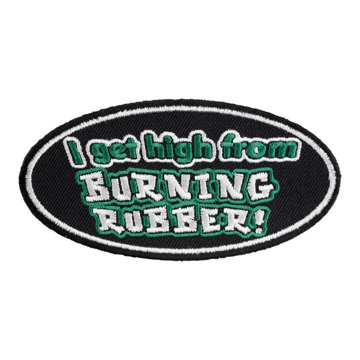 I Get High From Burning Rubber Patch, Biker Patches — product image