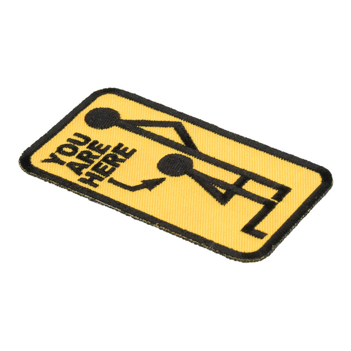 You Are Here Yellow Stick Figure Patch, Dirty Joke Patches — detail view 1