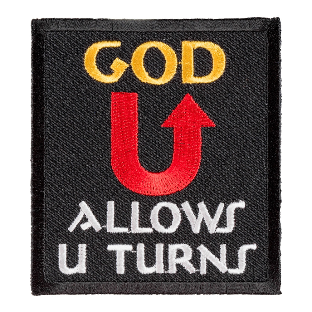 God Allows U-Turns Colored Patch, Inspirational Patches — product image