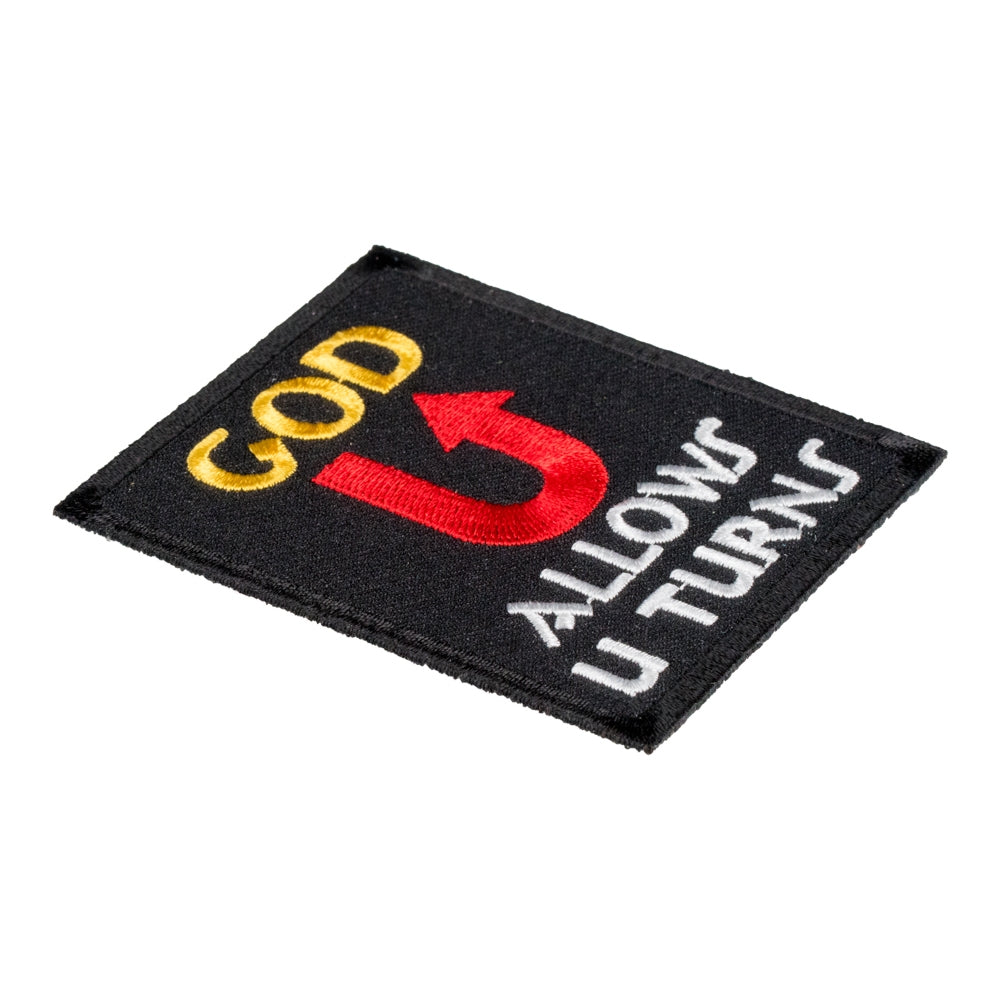 God Allows U-Turns Colored Patch, Inspirational Patches — detail view 1