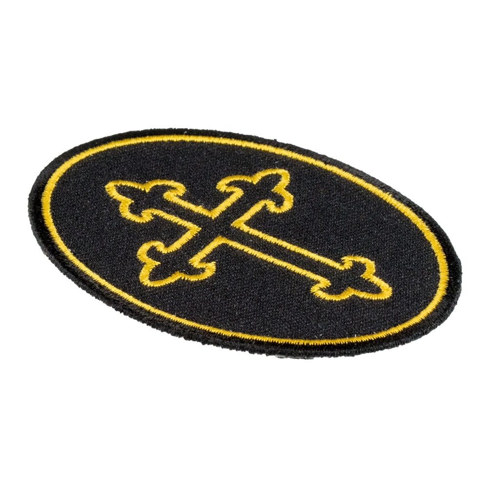 Oval Yellow Cross Patch, Religious Cross Patches — detail view 1