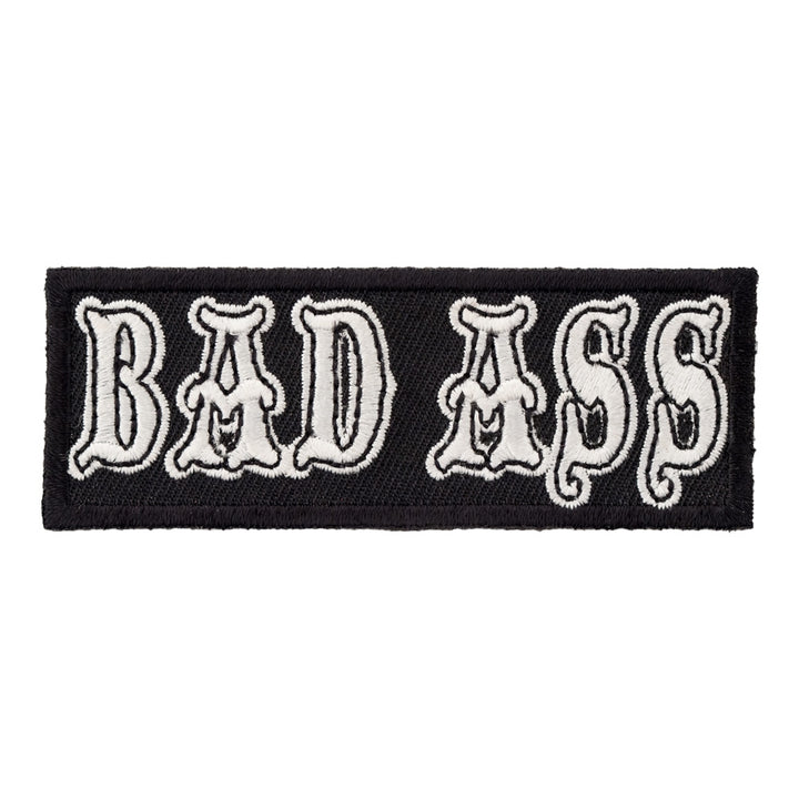 Bad Ass Black &amp; White Patch, Biker Sayings Patches — product image