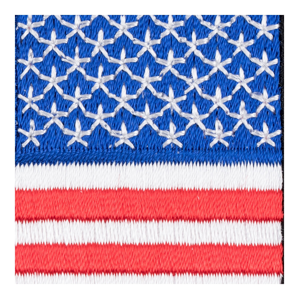 American Flag Black Border Reversed Patch, U.S Flag Patches — detail view 2