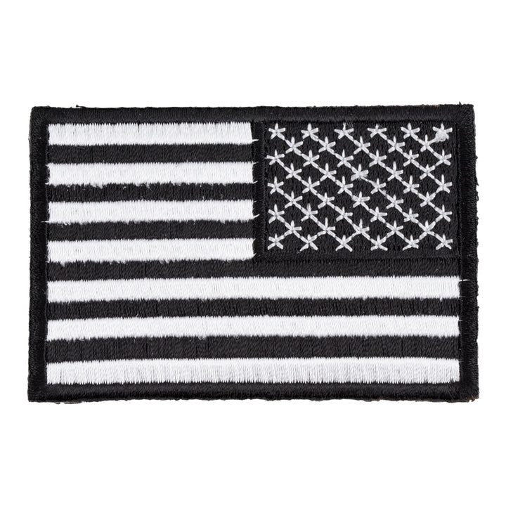 American Flag Black &amp; White Reversed Patch, U.S. Flag Patches — product image