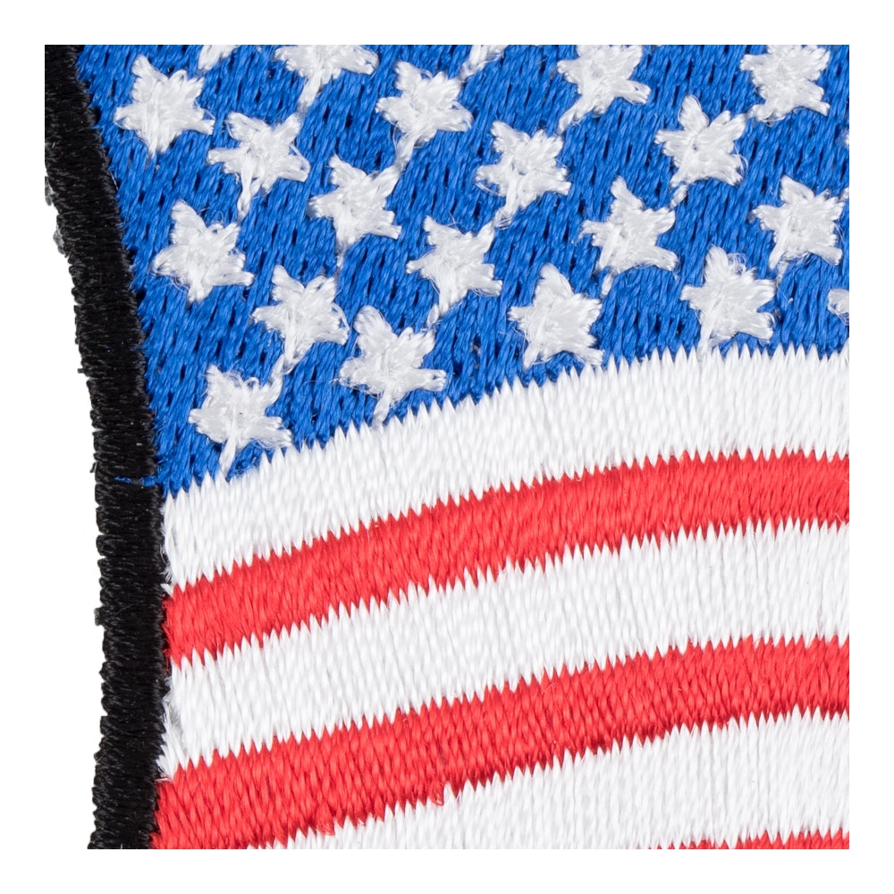 Waving American Flag Black Border Patch, X-Small Size — detail view 2