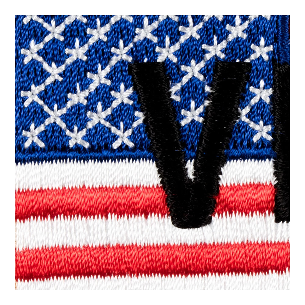 Vet American Flag Patch, Patriotic Military Patches — detail view 2