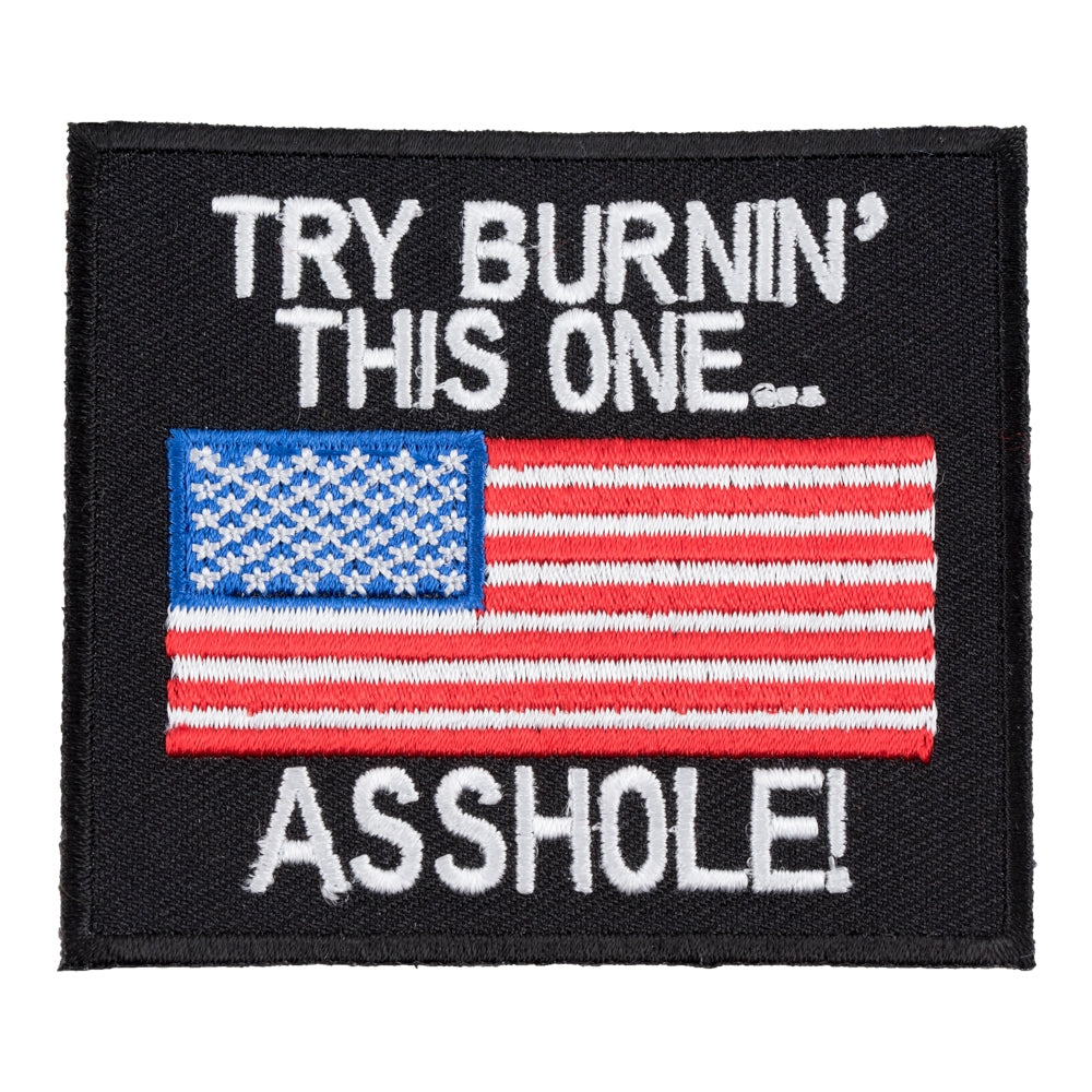 Try Burnin This One Asshole American Flag Patches — product image
