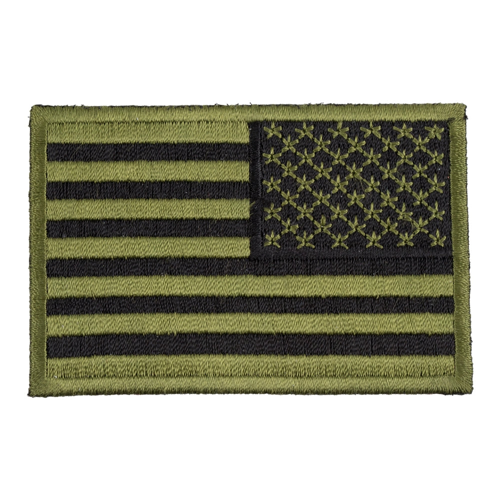 American Flag Green &amp; Black Reversed Patch, U.S. Flag Patches — product image
