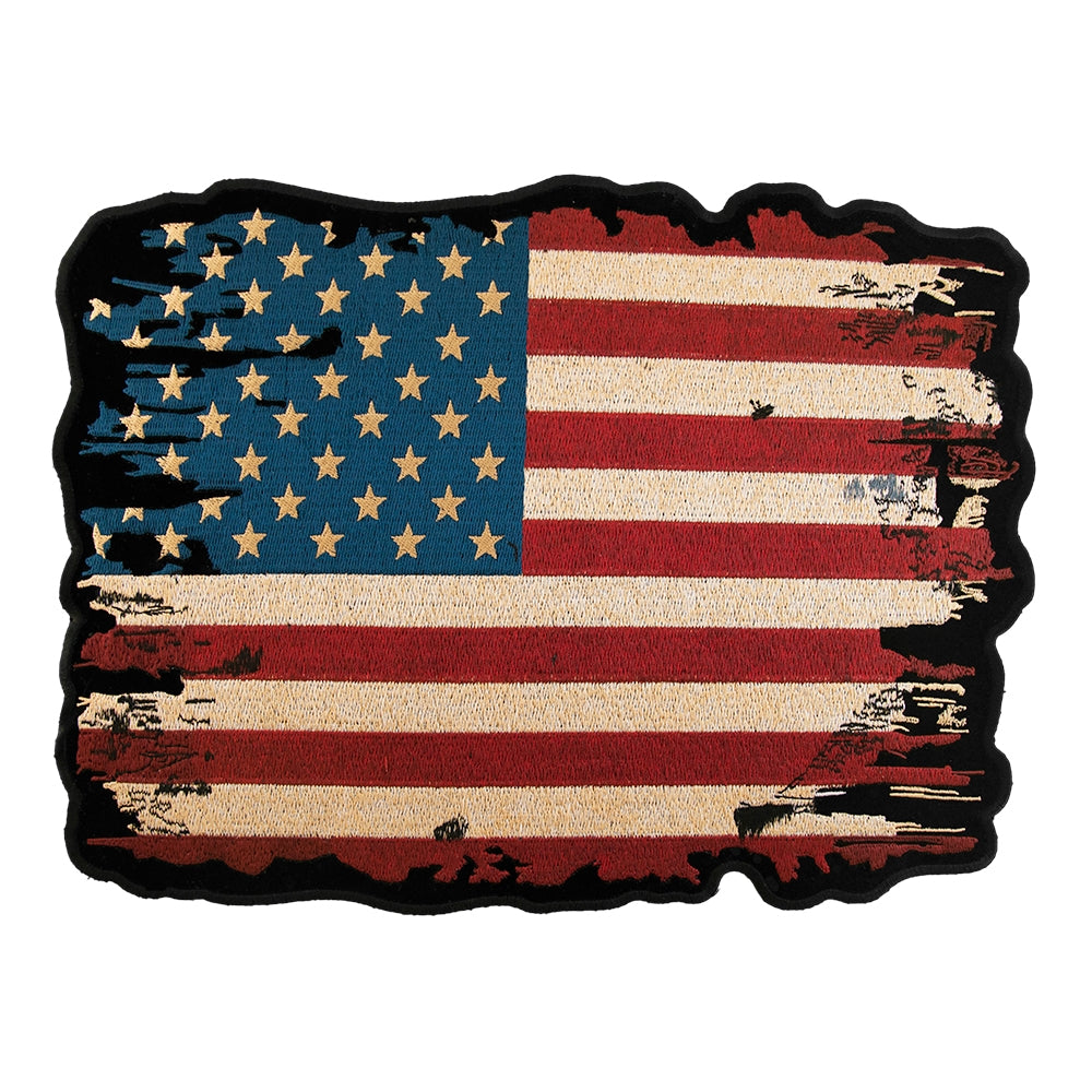 Distressed & Antiqued American Flag Patch, X-Large Size — product image