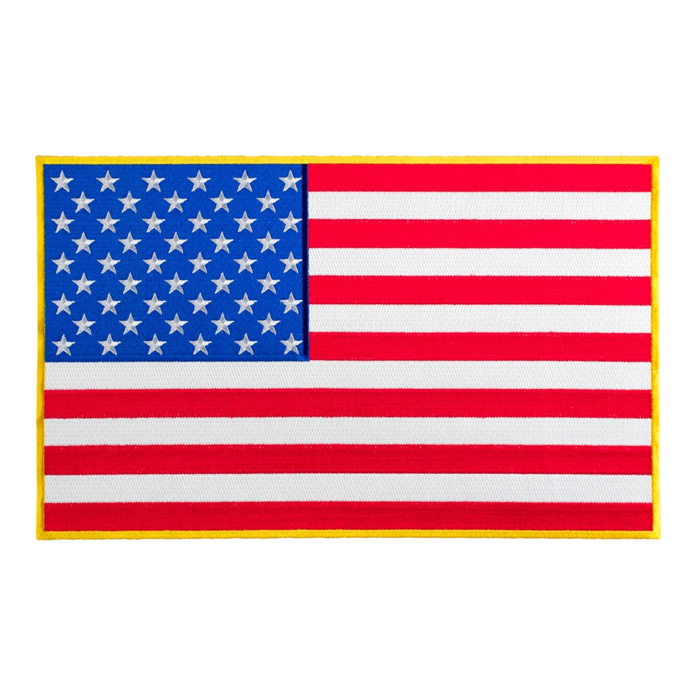 American Flag Yellow Border Patch, X-Large Size — product image