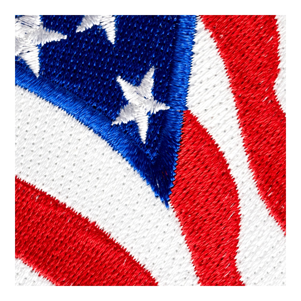 Waving American Flag Black Border Patch, Large Size — detail view 2