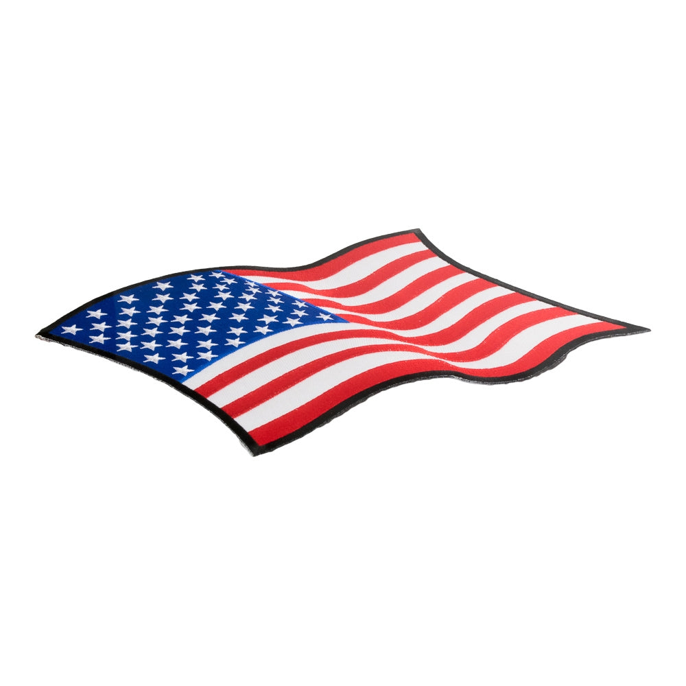 Waving American Flag Black Border Patch, Large Size — detail view 1