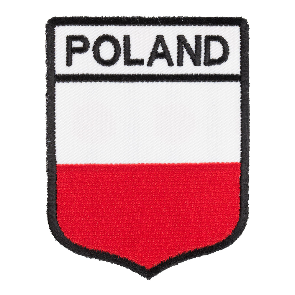 Poland Flag Shield Patch, European Country Flag Patches — product image