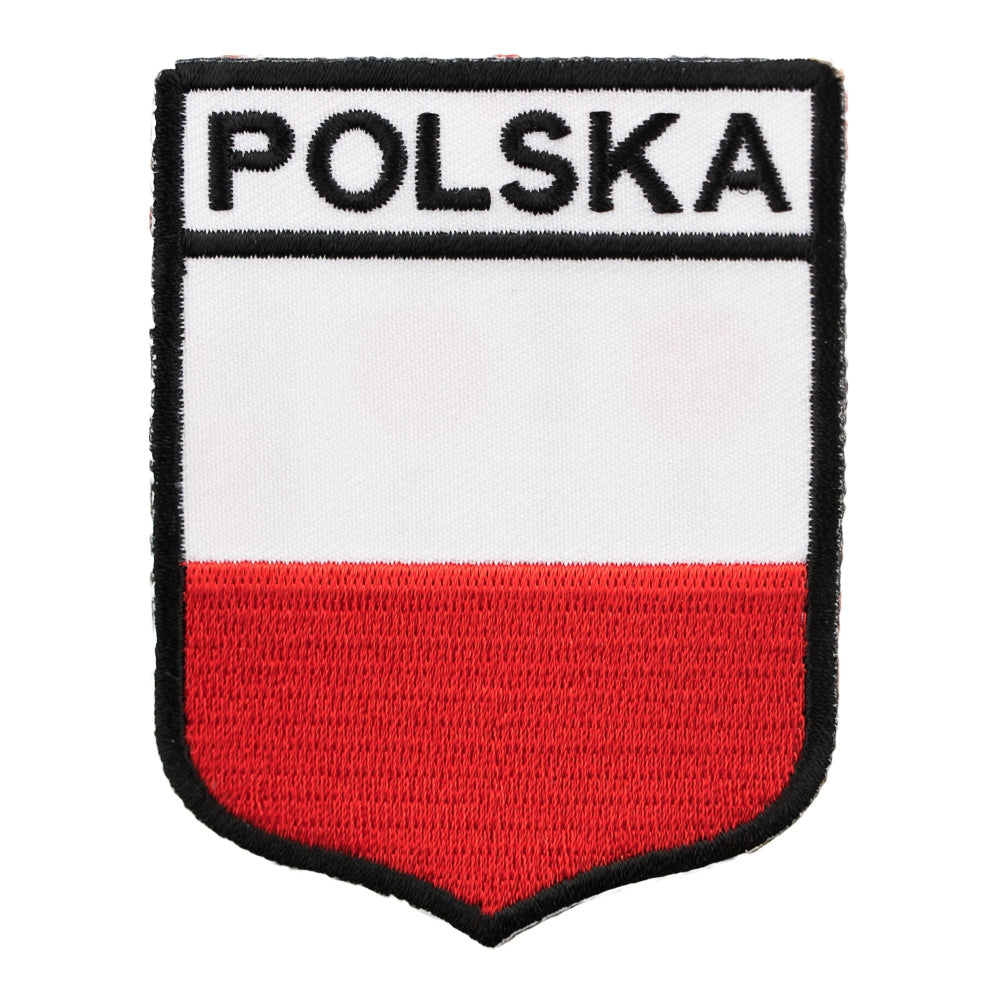 Polska Flag Shield Patch, European Country Flag Patches — product image
