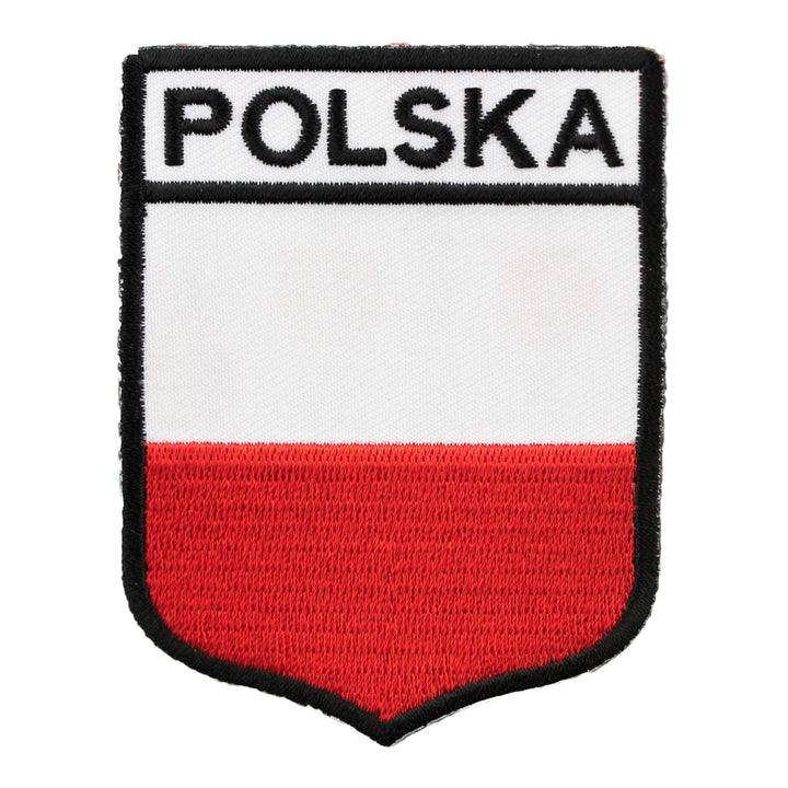 Polska Flag Shield Patch, European Country Flag Patches — product image
