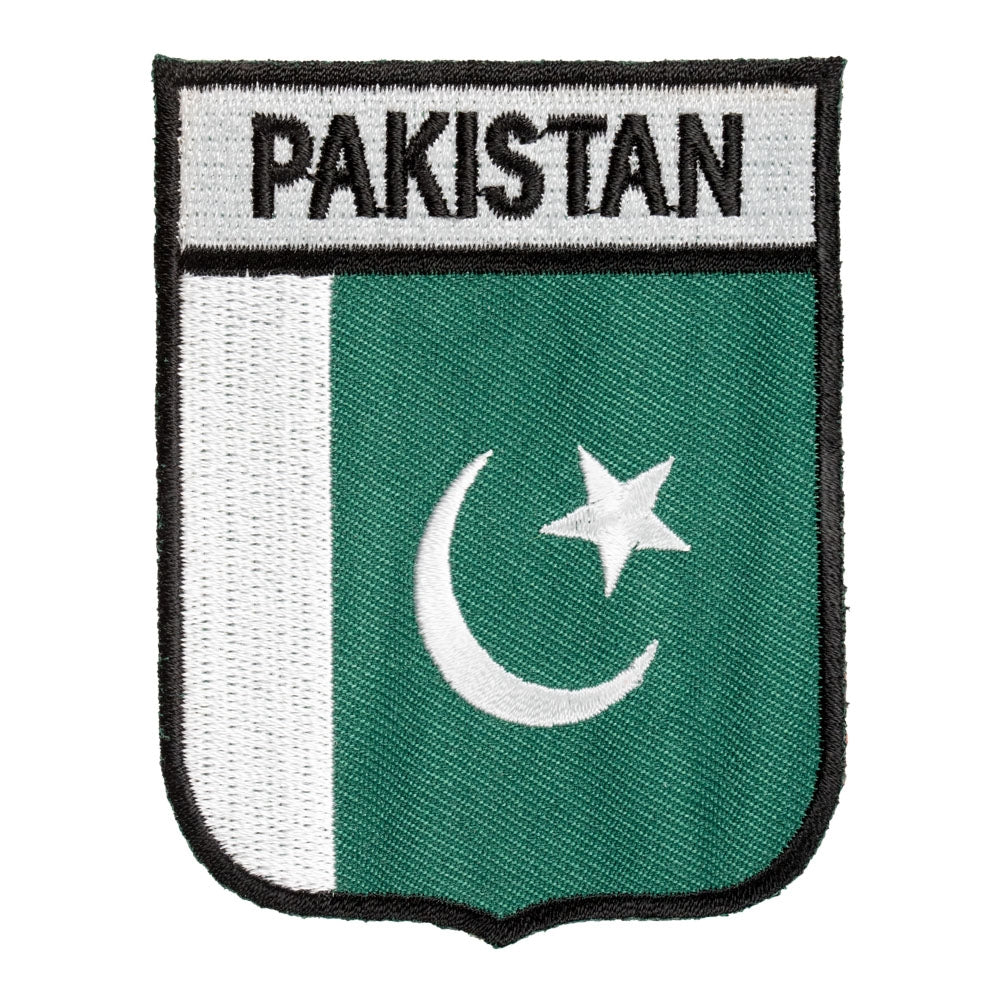 Pakistan Flag Shield Patch, Asian Country Flag Patches — product image