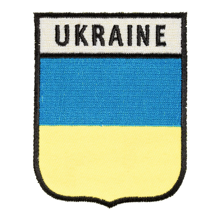 Ukraine Flag Shield Patch, European Country Flag Patches — product image