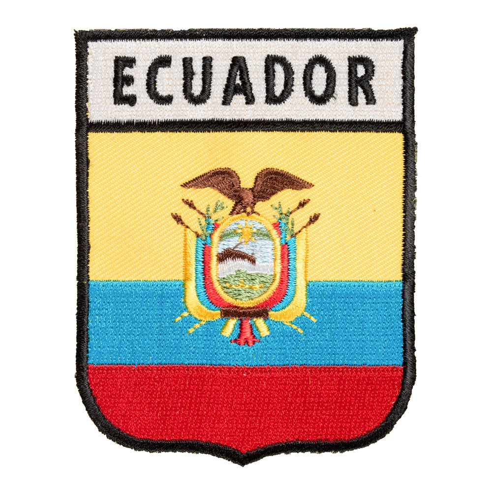 Ecuador Flag Shield Patch, Latin American Country Flag Patches — product image