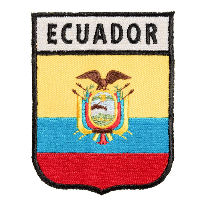 Ecuador Flag Shield Patch, Latin American Country Flag Patches — product image