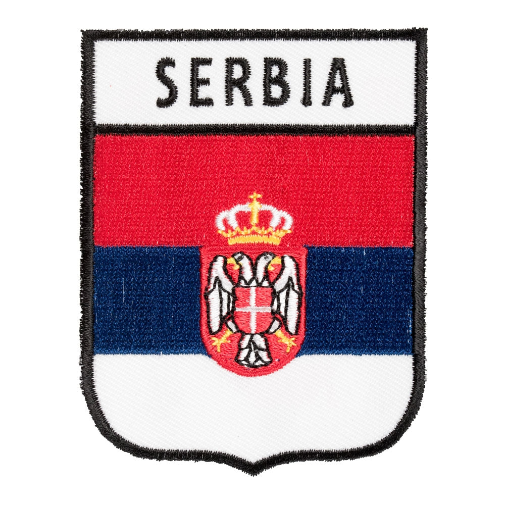 Serbia Flag Shield Patch | European Country Flag Patches — product image