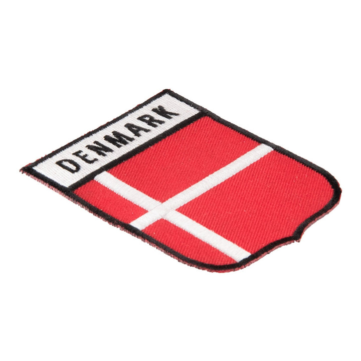 Denmark Flag Shield Patch, Scandinavian Country Flag Patches — detail view 1