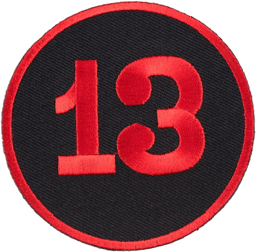 13 Red & Black Round Patch, Biker Sayings Patches — product image